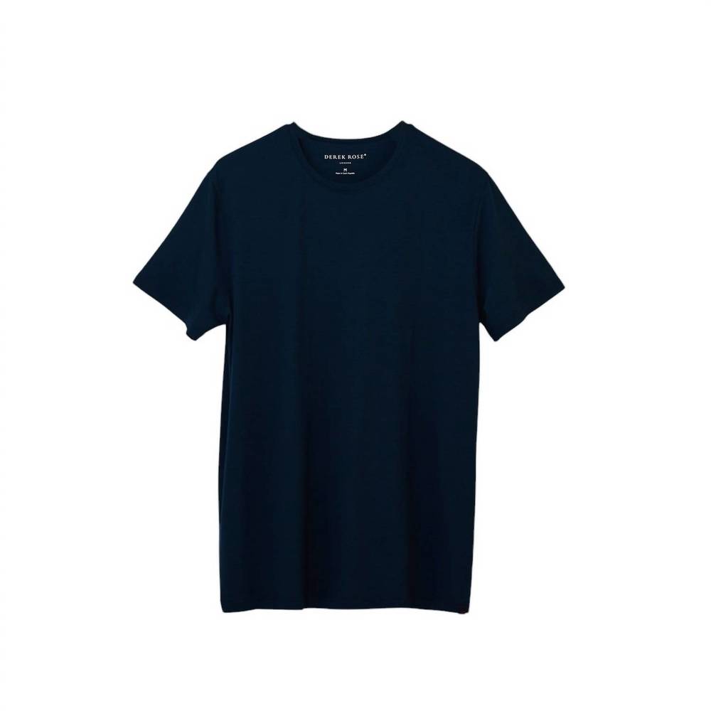 NEW DEREK ROSE men's micro modal stretch crewneck t-shirt in navy